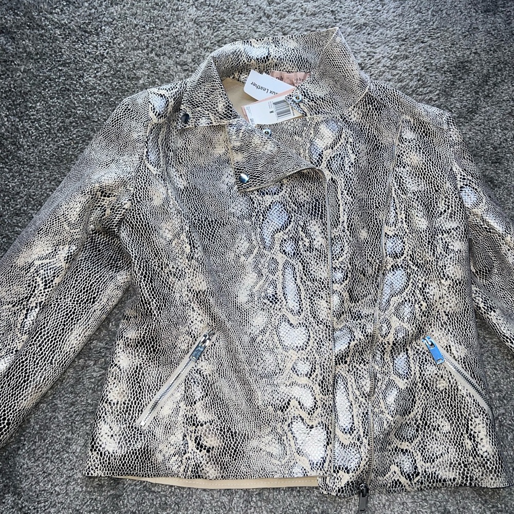 Snake Skin Leather Jacket, Size M